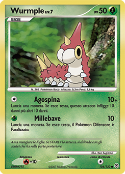 Wurmple 104/130 — Diamante & Perla (Italian Pokémon TCG card)
