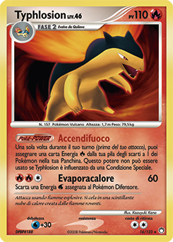 Typhlosion 016/124 — Tesori Misteriosi (Italian Pokémon TCG card)