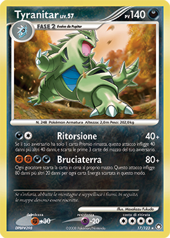 Tyranitar 017/124 — Tesori Misteriosi (Italian Pokémon TCG card)