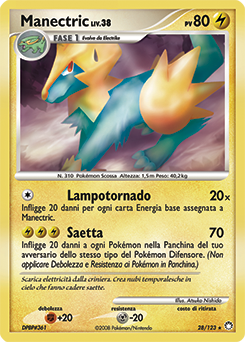 Manectric 028/124 — Tesori Misteriosi (Italian Pokémon TCG card)