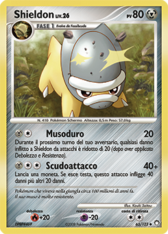 Shieldon 063/124 — Tesori Misteriosi (Italian Pokémon TCG card)