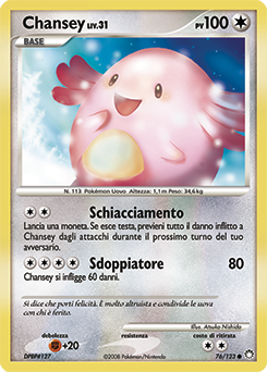 Chansey 076/124 — Tesori Misteriosi (Italian Pokémon TCG card)