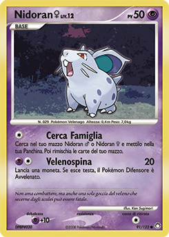 Nidoran ♀ 091/124 — Tesori Misteriosi (Italian Pokémon TCG card)