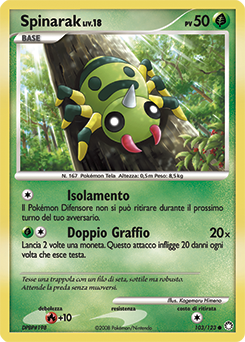 Spinarak 103/124 — Tesori Misteriosi (Italian Pokémon TCG card)