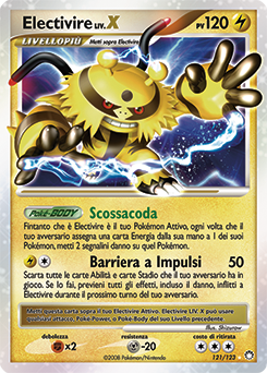Electivire LV.X 121/124 — Tesori Misteriosi (Italian Pokémon TCG card)