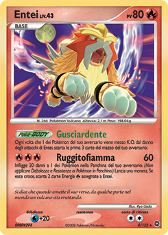 Entei 004/132 — Prodigi Segreti (Italian Pokémon TCG card)