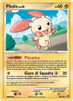 Plusle 036/132 — Prodigi Segreti (Italian Pokémon TCG card)