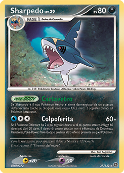 Sharpedo 037/132 — Prodigi Segreti (Italian Pokémon TCG card)