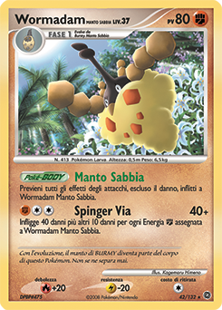 Wormadam Sandy Cloak 042/132 — Prodigi Segreti (Italian Pokémon TCG card)