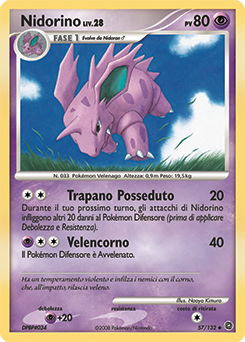 Nidorino 057/132 — Prodigi Segreti (Italian Pokémon TCG card)