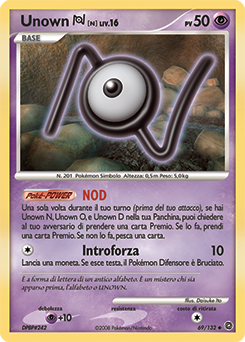 Unown N 069/132 — Prodigi Segreti (Italian Pokémon TCG card)