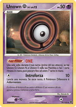 Unown O 070/132 — Prodigi Segreti (Italian Pokémon TCG card)
