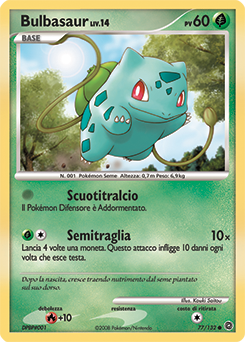 Bulbasaur 077/132 — Prodigi Segreti (Italian Pokémon TCG card)