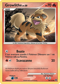 Growlithe 089/132 — Prodigi Segreti (Italian Pokémon TCG card)