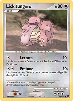 Lickitung 091/132 — Prodigi Segreti (Italian Pokémon TCG card)