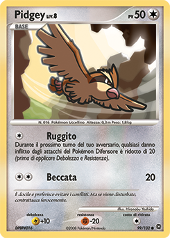 Pidgey 099/132 — Prodigi Segreti (Italian Pokémon TCG card)