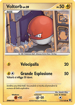 Voltorb 117/132 — Prodigi Segreti (Italian Pokémon TCG card)