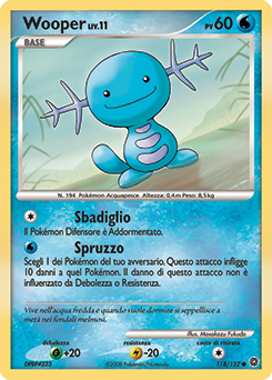 Wooper 118/132 — Prodigi Segreti (Italian Pokémon TCG card)
