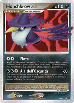 Honchkrow LV.X 132/132 — Prodigi Segreti (Italian Pokémon TCG card)