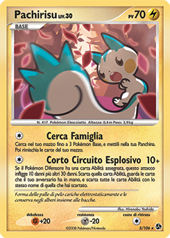 Pachirisu 005/106 — Incontri Leggendari (Italian Pokémon TCG card)