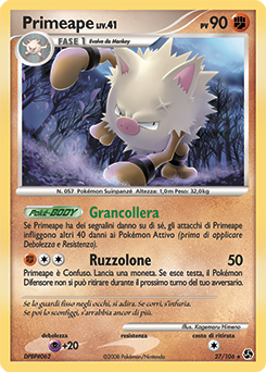 Primeape 027/106 — Incontri Leggendari (Italian Pokémon TCG card)