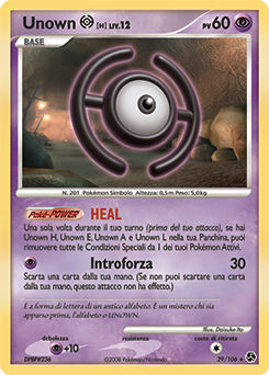 Unown H 029/106 — Incontri Leggendari (Italian Pokémon TCG card)