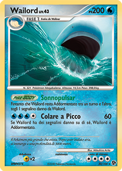 Wailord 030/106 — Incontri Leggendari (Italian Pokémon TCG card)