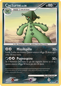 Cacturne 034/106 — Incontri Leggendari (Italian Pokémon TCG card)
