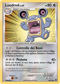 Loudred 044/106 — Incontri Leggendari (Italian Pokémon TCG card)