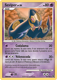 Seviper 052/106 — Incontri Leggendari (Italian Pokémon TCG card)