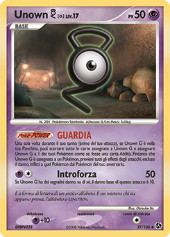 Unown G 057/106 — Incontri Leggendari (Italian Pokémon TCG card)