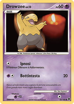 Drowzee 065/106 — Incontri Leggendari (Italian Pokémon TCG card)