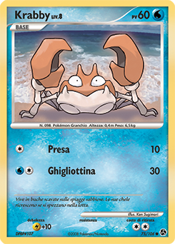 Krabby 075/106 — Incontri Leggendari (Italian Pokémon TCG card)