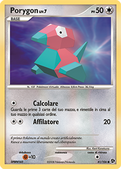 Porygon 081/106 — Incontri Leggendari (Italian Pokémon TCG card)