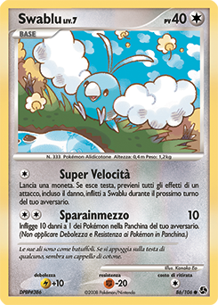 Swablu 086/106 — Incontri Leggendari (Italian Pokémon TCG card)