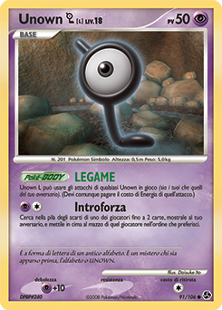 Unown L 091/106 — Incontri Leggendari (Italian Pokémon TCG card)