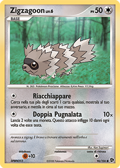 Zigzagoon 096/106 — Incontri Leggendari (Italian Pokémon TCG card)