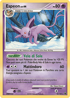 Espeon 018/100 — Alba Suprema (Italian Pokémon TCG card)