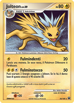 Jolteon 023/100 — Alba Suprema (Italian Pokémon TCG card)