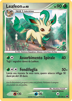 Leafeon 024/100 — Alba Suprema (Italian Pokémon TCG card)