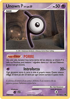 Unown P 033/100 — Alba Suprema (Italian Pokémon TCG card)
