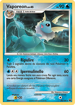 Vaporeon 034/100 — Alba Suprema (Italian Pokémon TCG card)