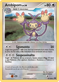 Ambipom 035/100 — Alba Suprema (Italian Pokémon TCG card)