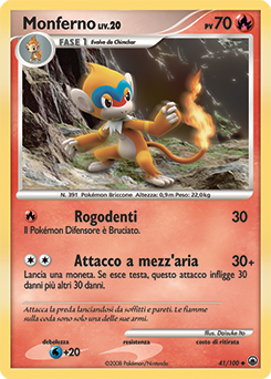 Monferno 041/100 — Alba Suprema (Italian Pokémon TCG card)