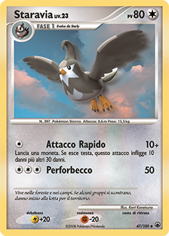 Staravia 047/100 — Alba Suprema (Italian Pokémon TCG card)