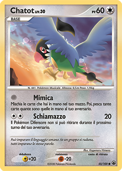 Chatot 055/100 — Alba Suprema (Italian Pokémon TCG card)