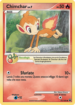 Chimchar 057/100 — Alba Suprema (Italian Pokémon TCG card)