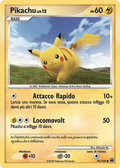 Pikachu 070/100 — Alba Suprema (Italian Pokémon TCG card)