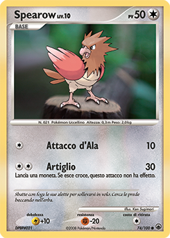 Spearow 074/100 — Alba Suprema (Italian Pokémon TCG card)