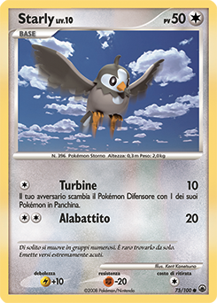 Starly 075/100 — Alba Suprema (Italian Pokémon TCG card)